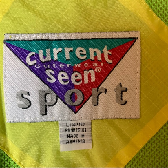 Retro Spring Windbreaker Jacket Current Seen Bright Yellow + Blue - Picture 7 of 10
